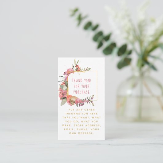 Grens bloemen en macaroons gouden grens informatiekaartje (Staand voorkant)