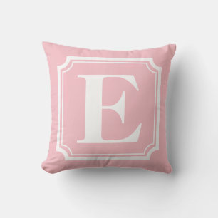grens Blush roze gepersonaliseerd monogram Kussen