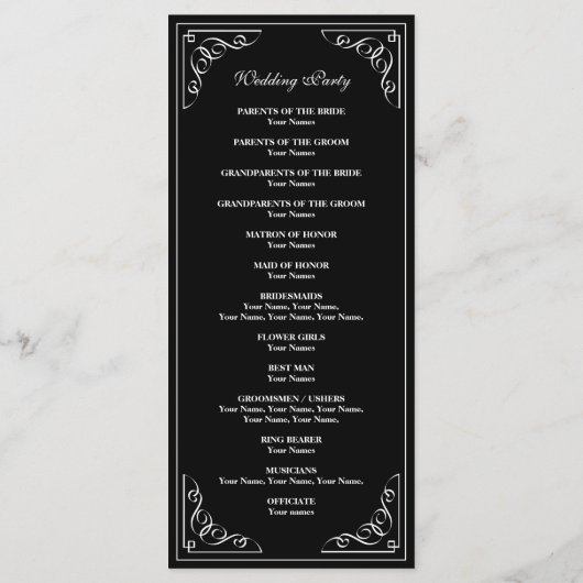 grens bruiloft ceremonie programma programmakaart (Achterkant)