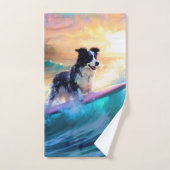 Grens Collie Beach Surfen schilderij Bad Handdoek (Handdoek)
