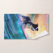 Grens Collie Beach Surfen schilderij Bad Handdoek (Handdoek)
