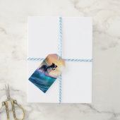 Grens Collie Beach Surfen schilderij Cadeaulabel (Met Touw)