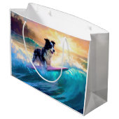 Grens Collie Beach Surfen schilderij Groot Cadeauzakje (Achterkant Gekanteld)