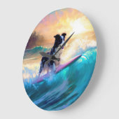 Grens Collie Beach Surfen schilderij Grote Klok (Hoek)