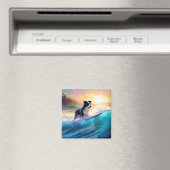Grens Collie Beach Surfen schilderij Magneet (Insitu (Vaatwasser))