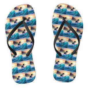 Grens Collie Beach Surfen schilderij Teenslippers