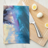 Grens Collie Beach Surfen schilderij Theedoek (Quarter Fold)