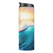 Grens Collie Beach Surfen schilderij Thermosbeker (Geroteerd rechts)