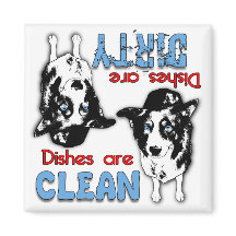 Grens Collie Cartoon Vaatwasser Magnet