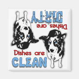 Grens Collie Cartoon Vaatwasser Magnet