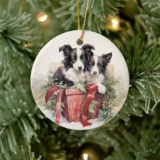  grens Collie Christmas Keramisch Ornament (Boom)