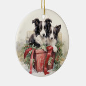 grens Collie Christmas Keramisch Ornament (Rechts)