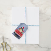Grens Collie Dog in sneeuw, kerstmis Cadeaulabel (Met Touw)