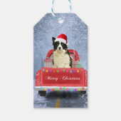 Grens Collie Dog in sneeuw, kerstmis Cadeaulabel (Voorkant)