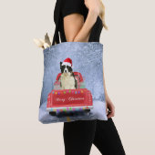 Grens Collie Dog in sneeuw, kerstmis Tote Bag (Dichtbij)