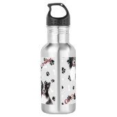 Grens Collie Dog Pawprint Waterfles (Achterkant)