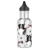 Grens Collie Dog Pawprint Waterfles (Links)