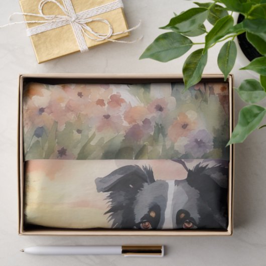 Grens Collie en Australian Shepard decoupage Tissuepapier (Geschenk)