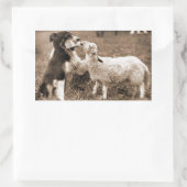 "Grens Collie en Lam"~Sticker Rechthoekige Sticker (Tas)