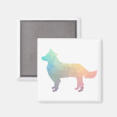 Grens Collie Geometric Silhouette Pastel Magneet (Voorkant / Achterkant)