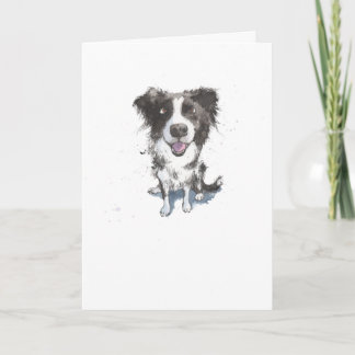 Grens Collie, grappige Dog illustratie Birthday Kaart