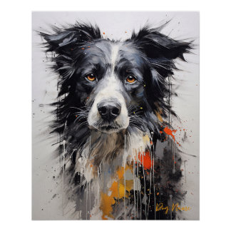 Grens Collie hond in de wind 003 - Yacobsen Deros Perfect Poster