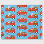 Grens Collie Hond in Kerst Levering Truck Cadeaupapier (Vlak)