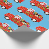 Grens Collie Hond in Kerst Levering Truck Cadeaupapier (Hoek)