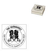 Grens Collie Hond Retouradres Familie Rubberstempel (Gestempeld)