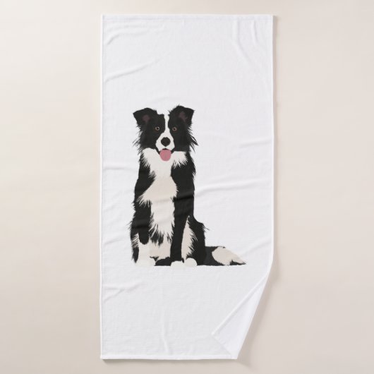 Grens Collie Illustratie! Badhanddoek (Badhanddoek)