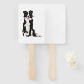 Grens Collie Illustratie! Handwaaier (Voorkant en achterkant)