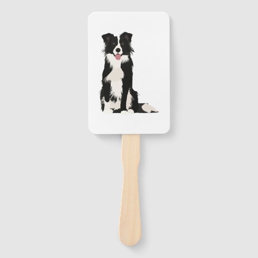 Grens Collie Illustratie! Handwaaier (Voorkant)