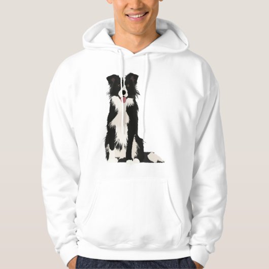 Grens Collie Illustratie! Hoodie (Voorkant)