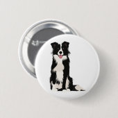 Grens Collie Illustratie! Ronde Button 5,7 Cm (Voorkant /achterkant)