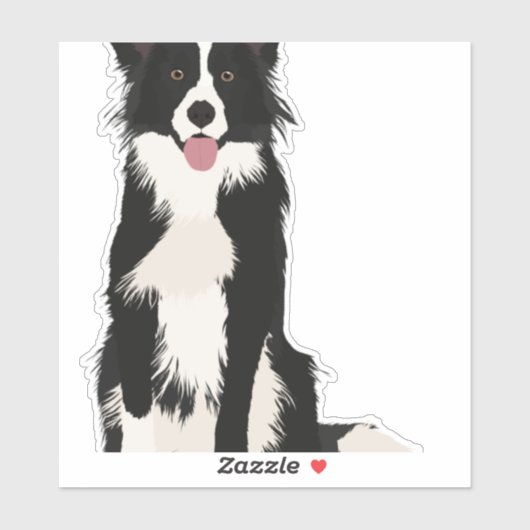 Grens Collie Illustratie! Sticker (Vel)