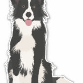 Grens Collie Illustratie! Sticker (Voorkant)