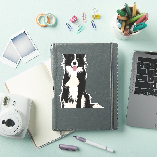 Grens Collie Illustratie! Sticker (iPad Cover)