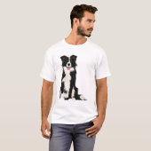 Grens Collie Illustratie! T-shirt (Voorkant volledig)