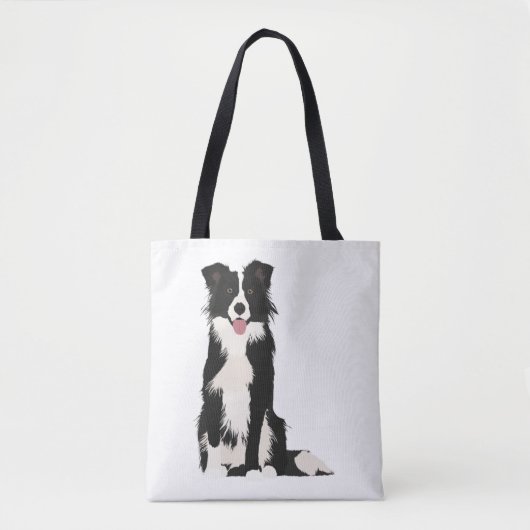 Grens Collie Illustratie! Tote Bag (Voorkant)