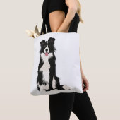 Grens Collie Illustratie! Tote Bag (Dichtbij)