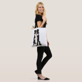 Grens Collie Illustratie! Tote Bag (Op model)