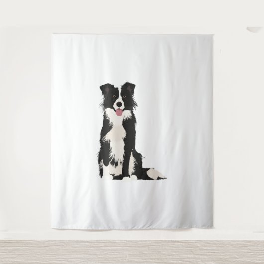 Grens Collie Illustratie! Wandkleed (Voorkant)