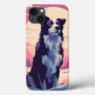 Grens Collie in het besneeuwde bos tijdens zonsond Case-Mate iPhone Case