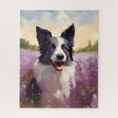 Grens Collie in Lavendel veld Legpuzzel (Verticaal)
