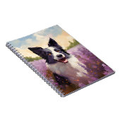 Grens Collie in Lavendel veld Notitieboek (Rechterzijde)