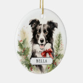 Grens Collie Keramische Cirkel Ornament (Rechts)