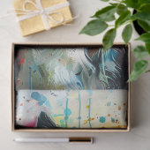 Grens Collie Levendige Kleur Drip Paint Decoupage Tissuepapier (Geschenk)