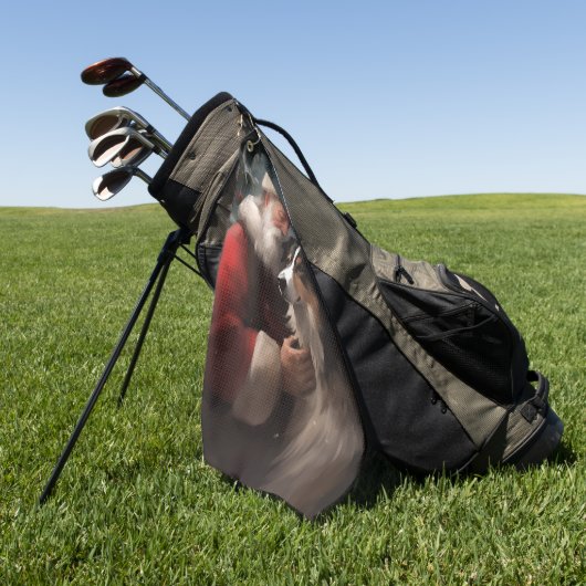 Grens Collie Met Sinterklaas Feestelijke Kerstmis Golfhanddoek (Groen)