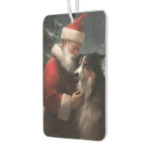 Grens Collie Met Sinterklaas Feestelijke Kerstmis Luchtverfrisser (Links)