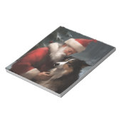 Grens Collie Met Sinterklaas Feestelijke Kerstmis Notitieblok (Linkerzijde)